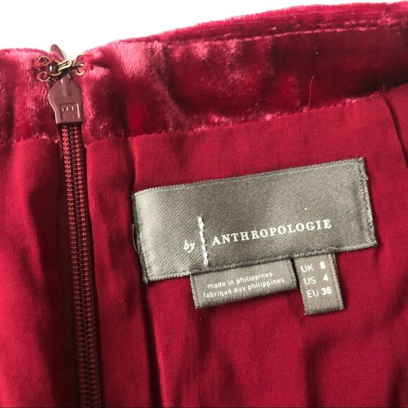 Anthropologie Connie Velvet Mini Skirt Raspberry - Picture 3 of 12